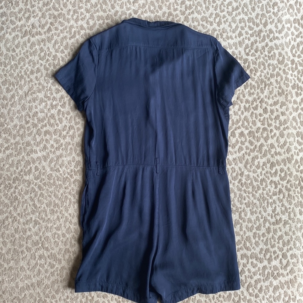 A.P.C. Navy Button Down Romper Shorts Playsuit, size L - Picture 6 of 8